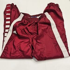 Vintage Adidas Team Men’s Pants L Maroon Track Nylon Lined Zip Ankle